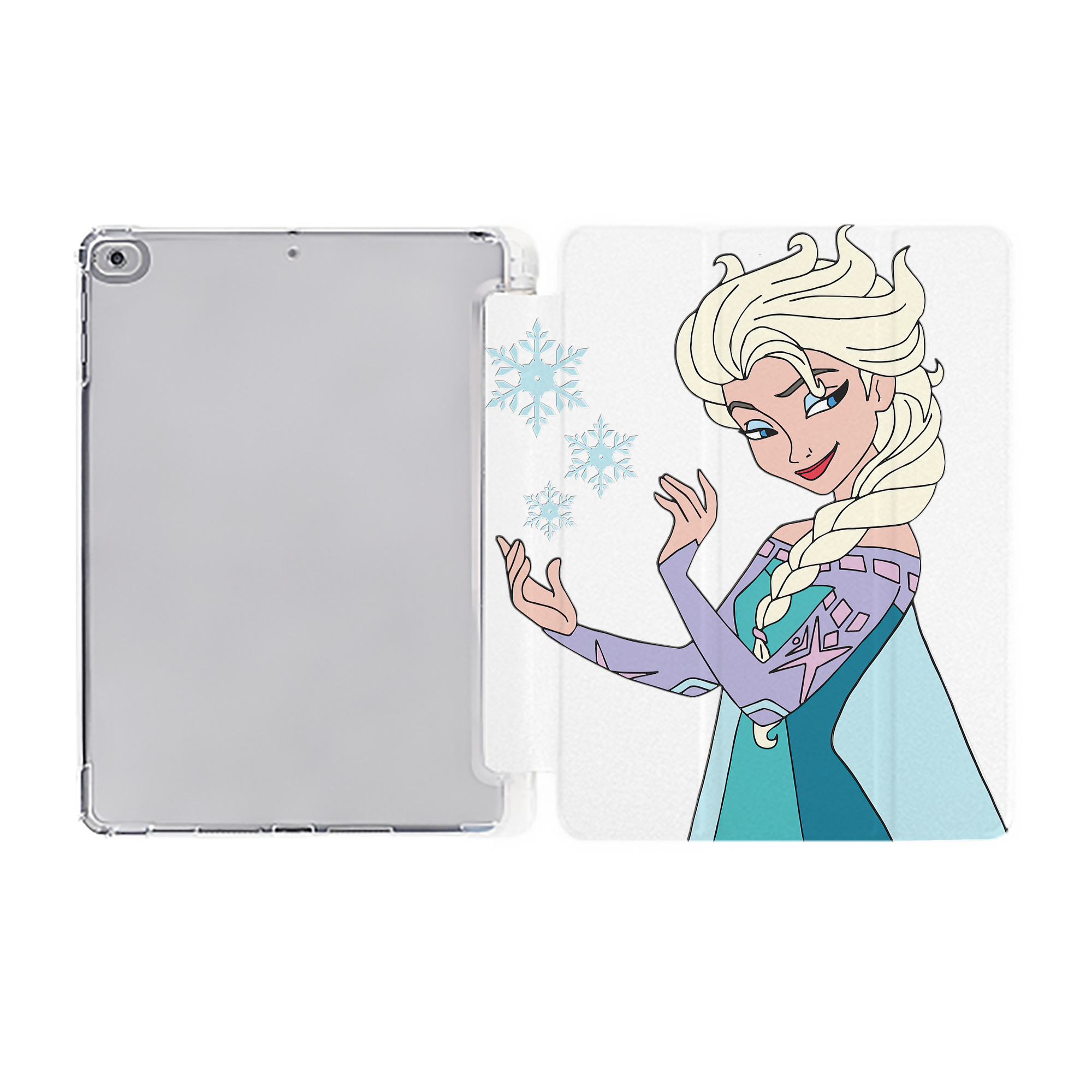 （画像用） アナと雪の女王 アンナ エルサ Frozen Anna Elsa IPad ケース ペン収納付き 三つ折りスタンド PUレザー×シリコン 対応機種9.5/10.5/10.9インチ